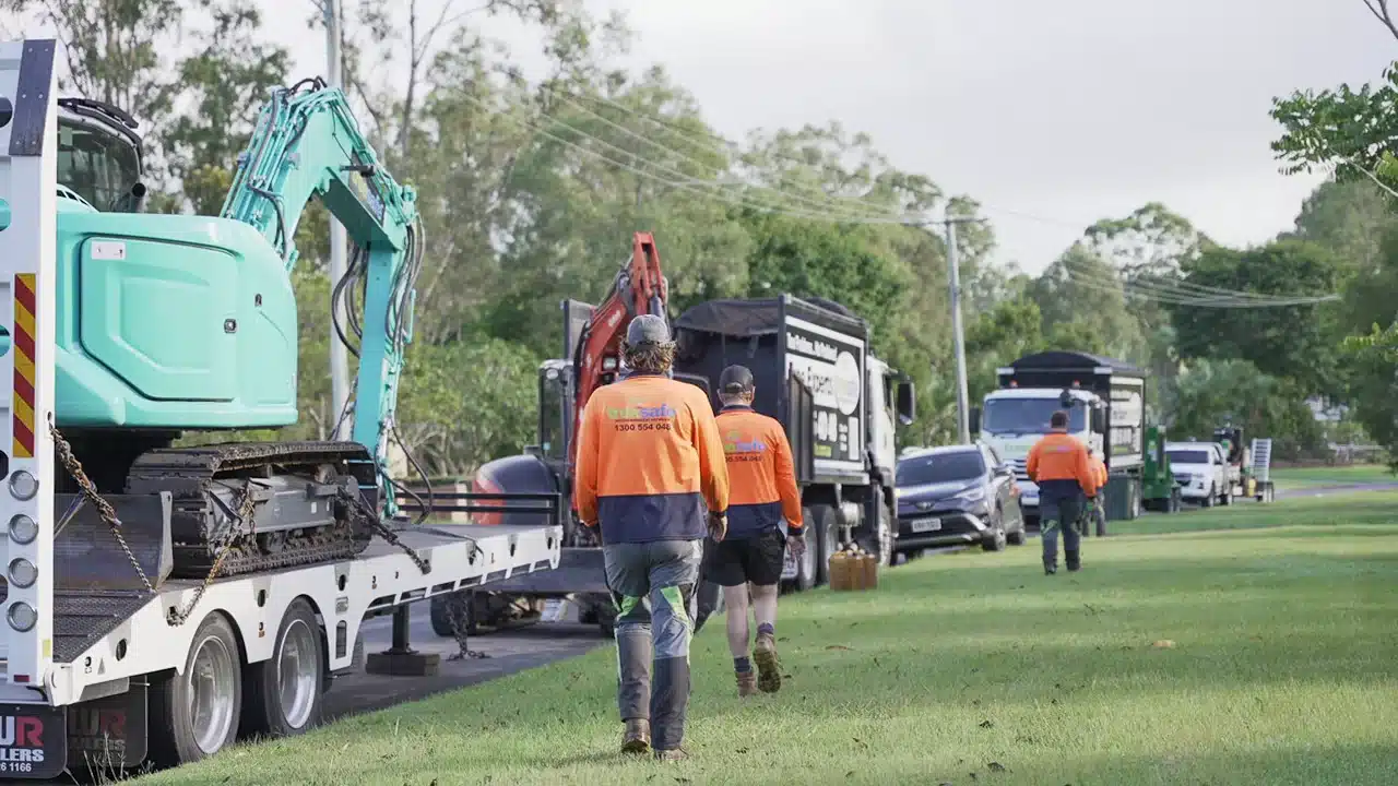 Treesafe tree removal crew with excavators and specialist equipment